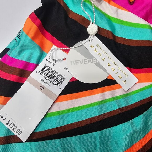 Trina Turk Reversible Plunge Halter One-Piece Swimsuit - Picture 13 of 16